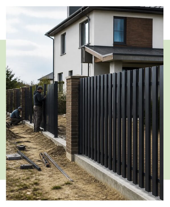 Забор из штакетника для частного дома под ключ в Новороссийске